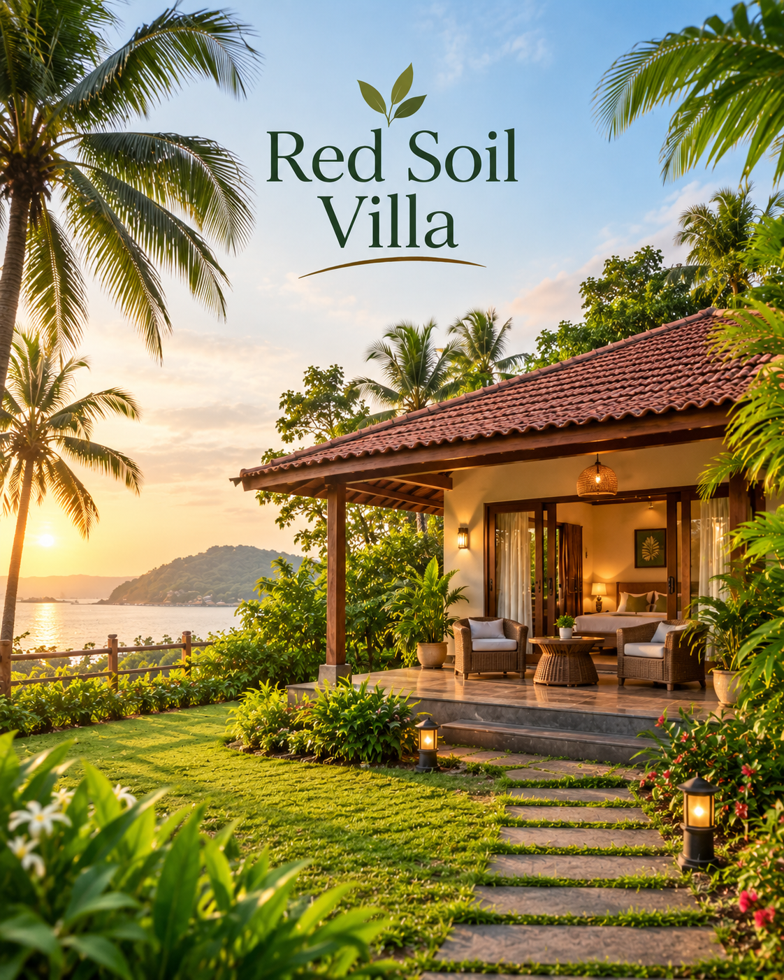 RedSoil Villas Popup form image with villa and nature background